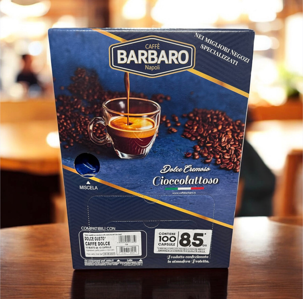 100 Capsule 8,5gr Caffè Barbaro compatibili con macchine da caffè a marchio Nescafé®* Dolce Gusto®*